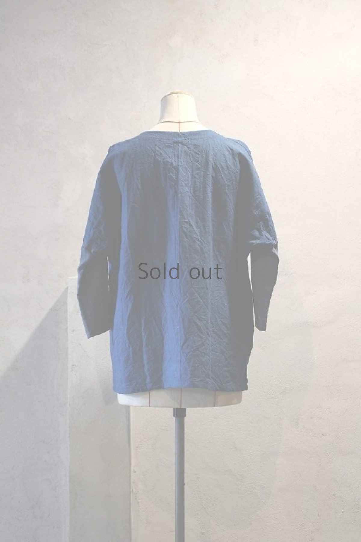 画像3: 【ササキチホ】古布 うわっぱり/七分袖(藍染め) (3)