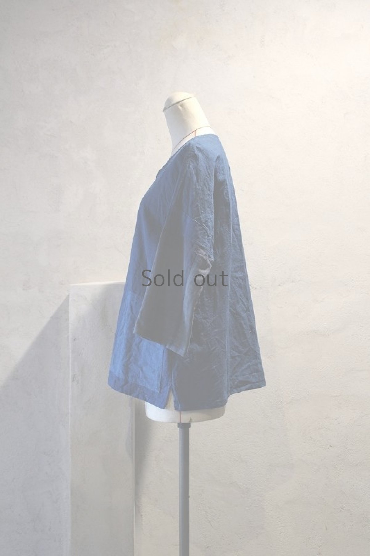 画像2: 【ササキチホ】古布 うわっぱり/七分袖(藍染め) (2)