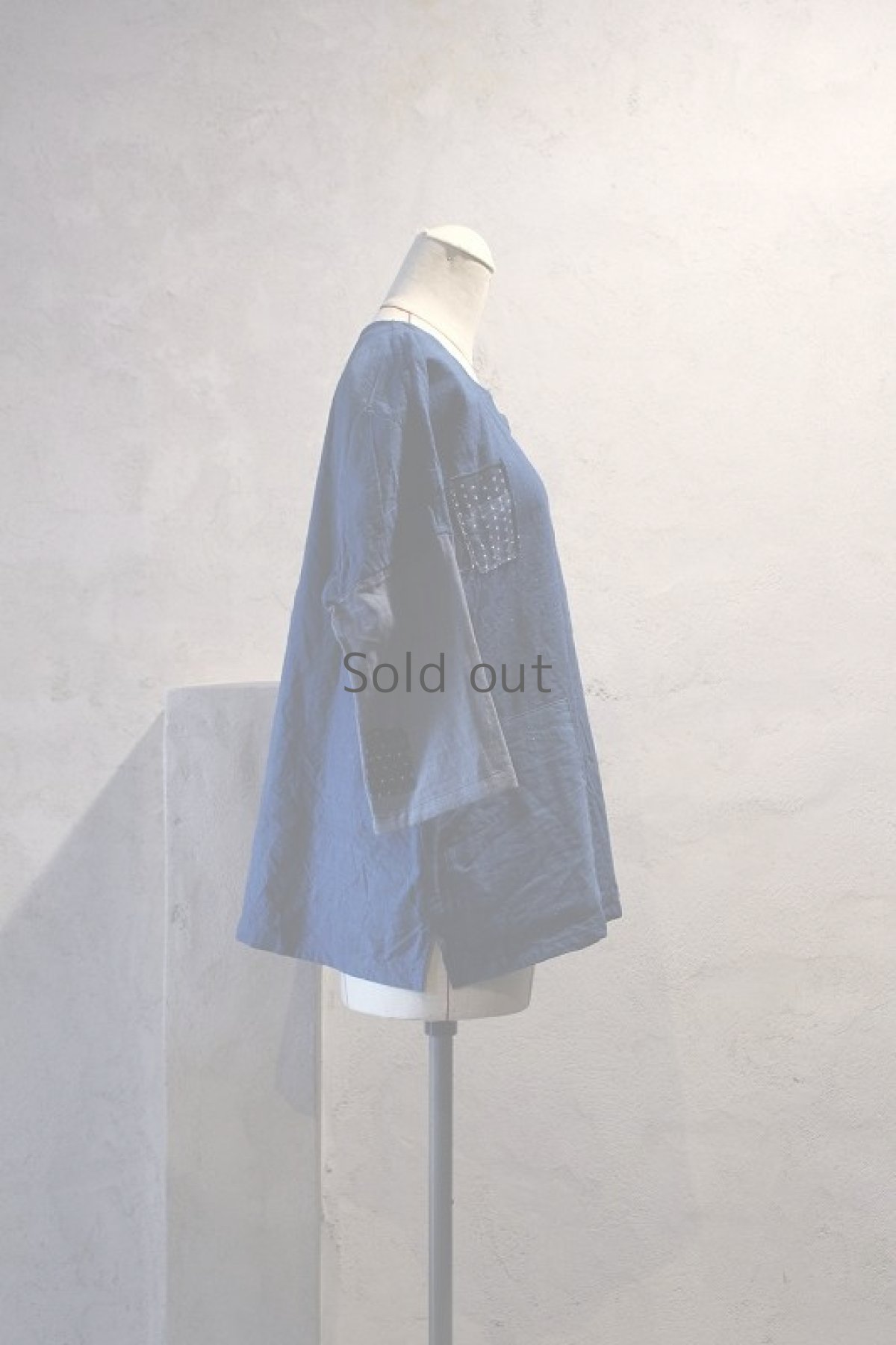 画像4: 【ササキチホ】古布 うわっぱり/七分袖(藍染め) (4)