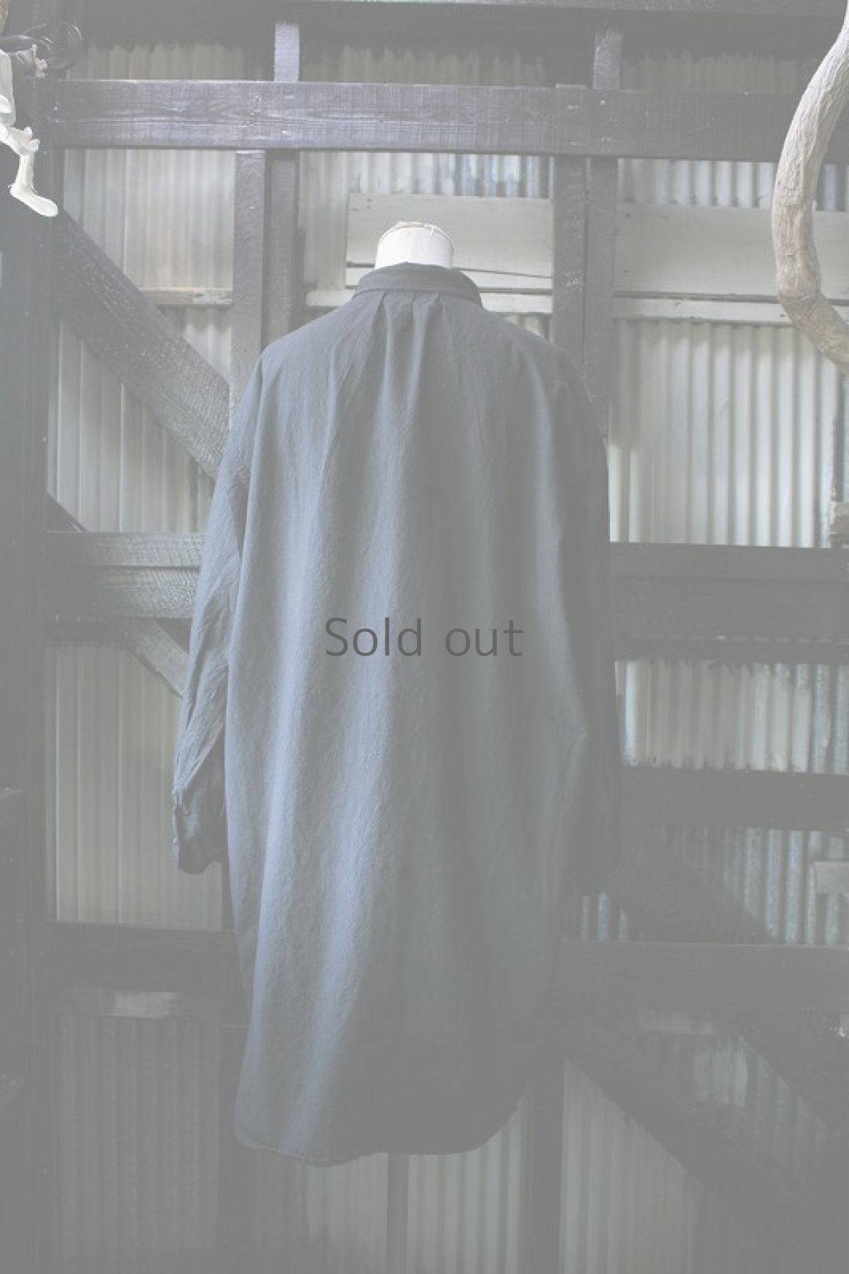 画像3: 【イタリア】ビンテージコットン　シャツワンピース（黒染め） (3)