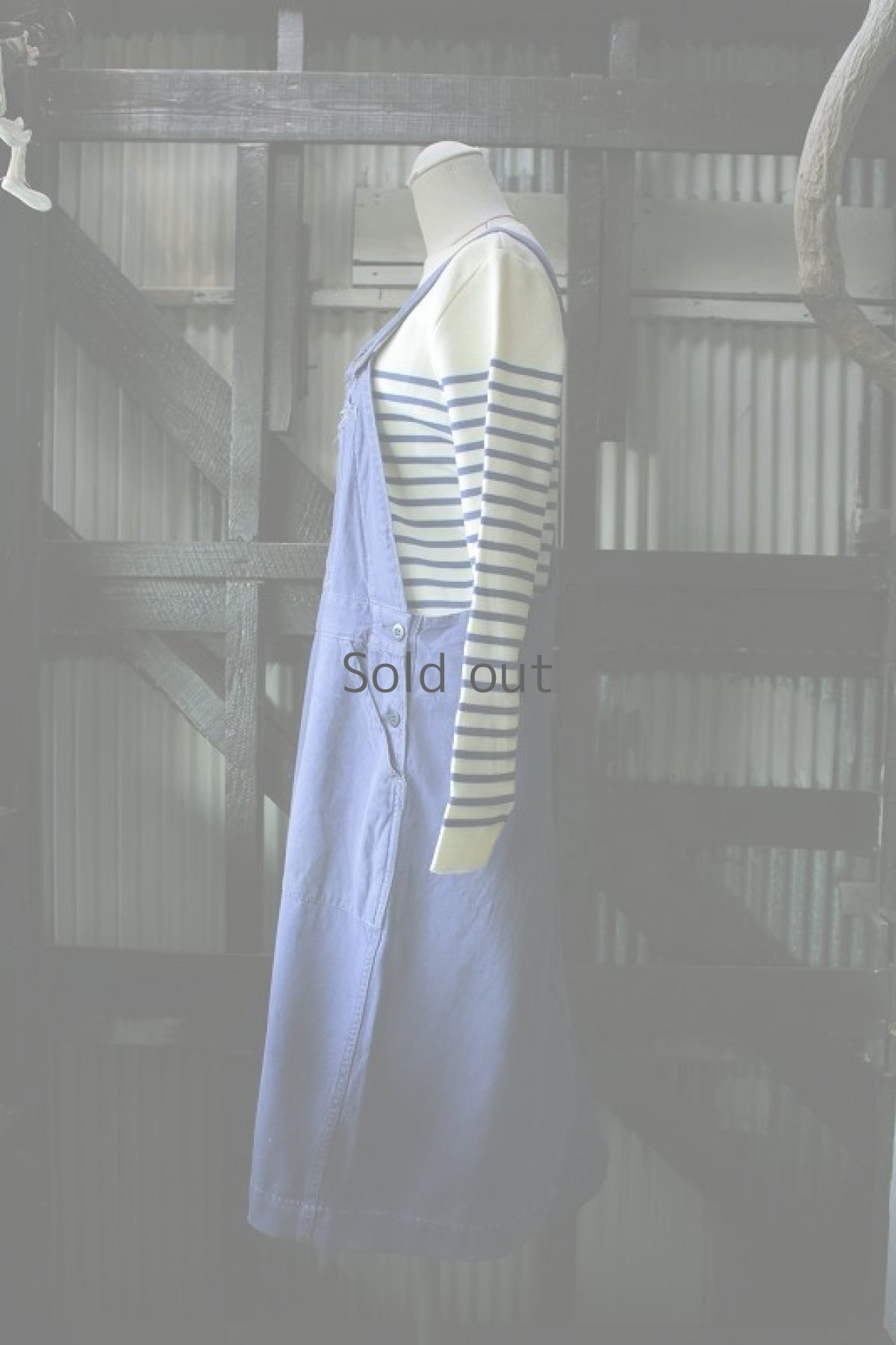 画像2: 【MITSUGU SASAKI】ビンテージ×リメイク　ワークジャンパースカート (2)