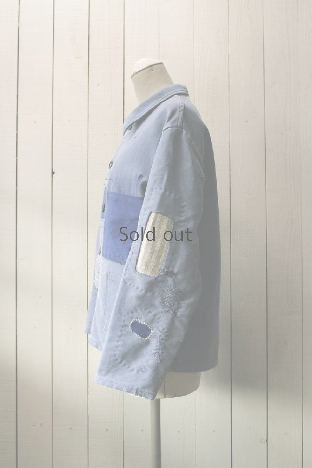 画像2: 【MITSUGU SASAKI】ビンテージ×リメイク　パッチワーク×刺し子　ワークジャケット（モールスキン） (2)