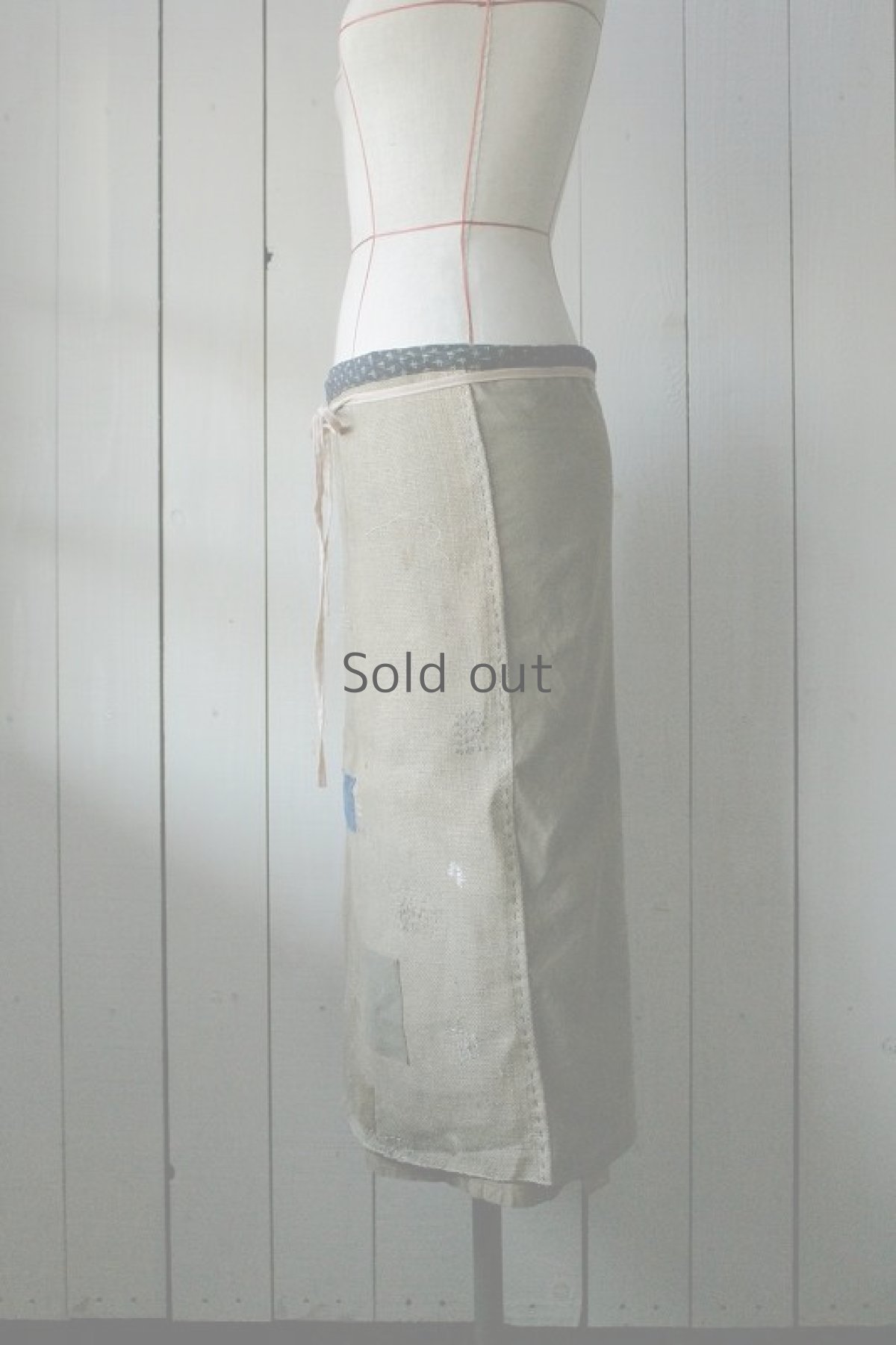 画像2: 【ササキチホ】麻袋×リネン　エプロンスカート (2)