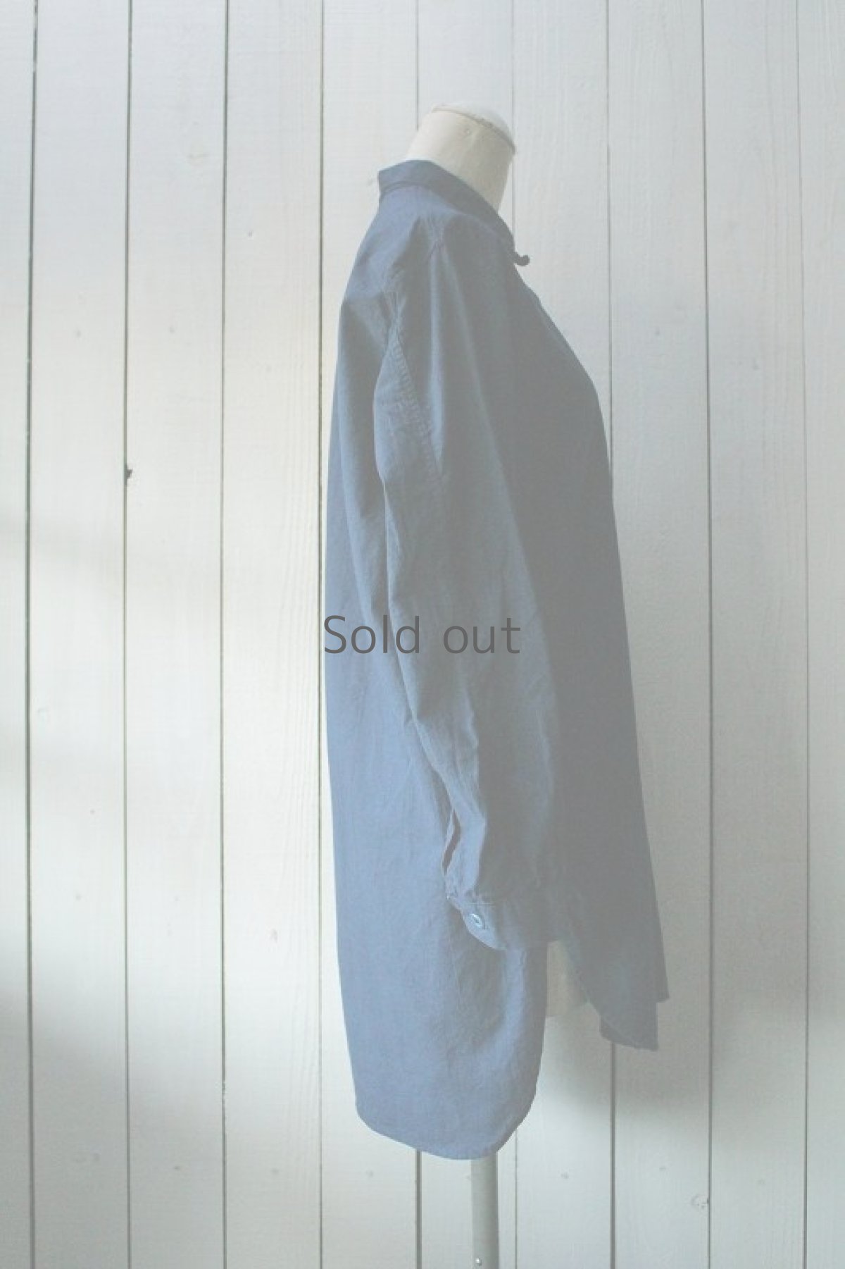 画像4: 【再入荷】【スウェーデン】プルオーバーコットンシャツ（青藍色） (4)