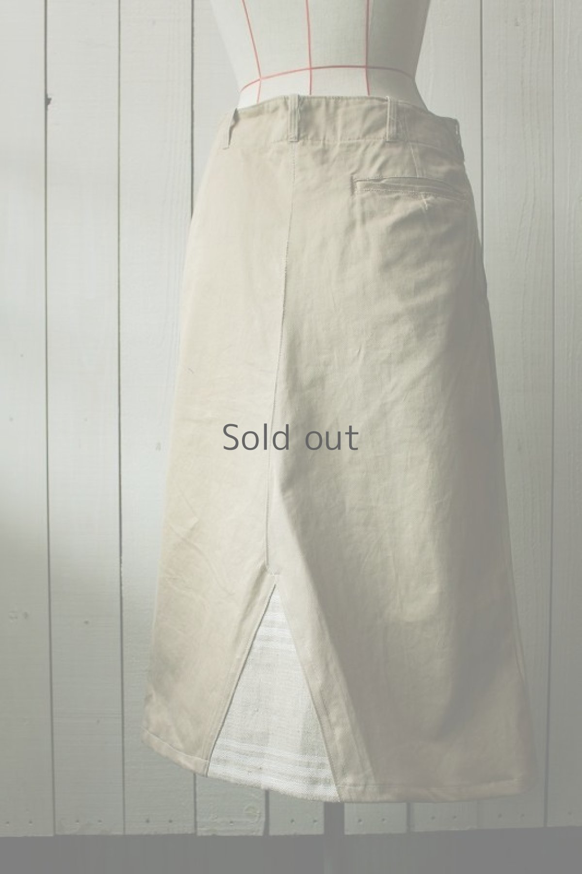 画像3: 【MITSUGU SASAKI】ビンテージ×リメイク　チノスカート（ギリシャ） (3)