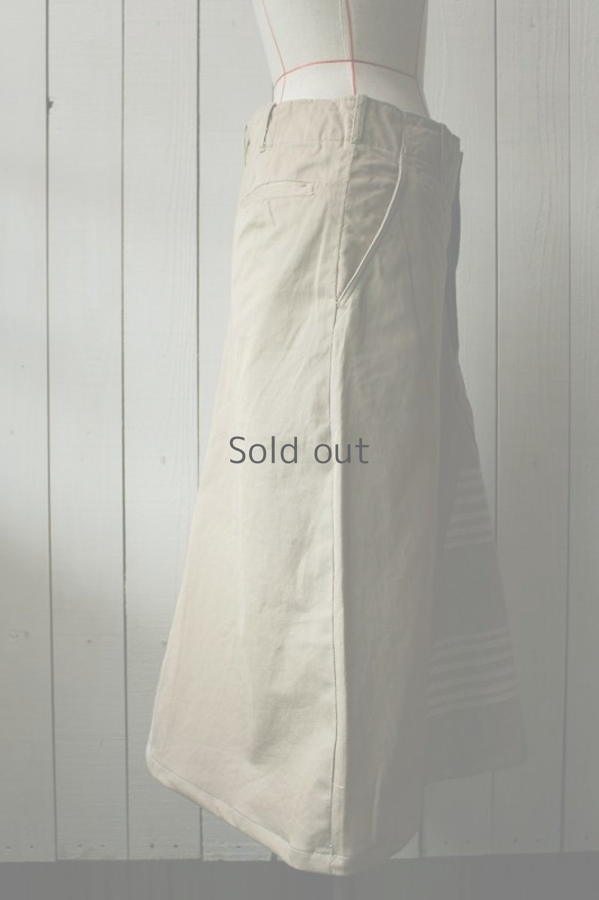 画像4: 【MITSUGU SASAKI】ビンテージ×リメイク　チノスカート（ギリシャ） (4)