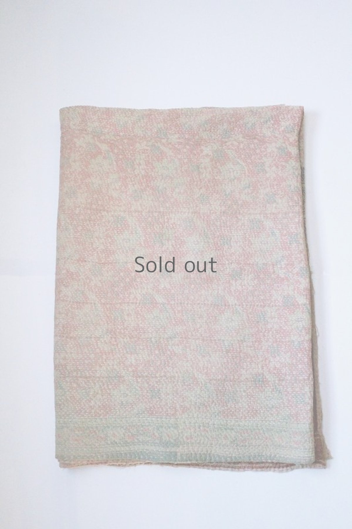 画像4: 【世界の古布】ラリーキルトC(サーモンピンク×ライトグリーン) (4)