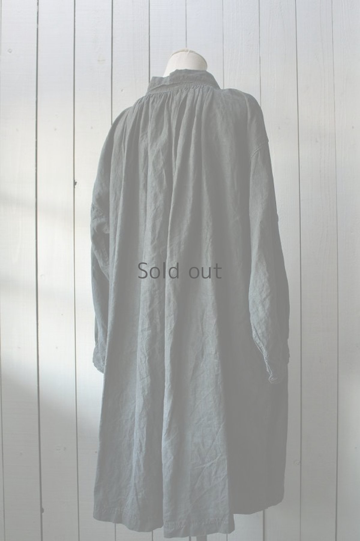 画像3: 【フランス】19世紀のインディゴリネンスモックドレス (3)