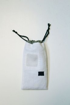 画像2: 【ササキチホ】アンティークリネン　縦長の巾着 (2)