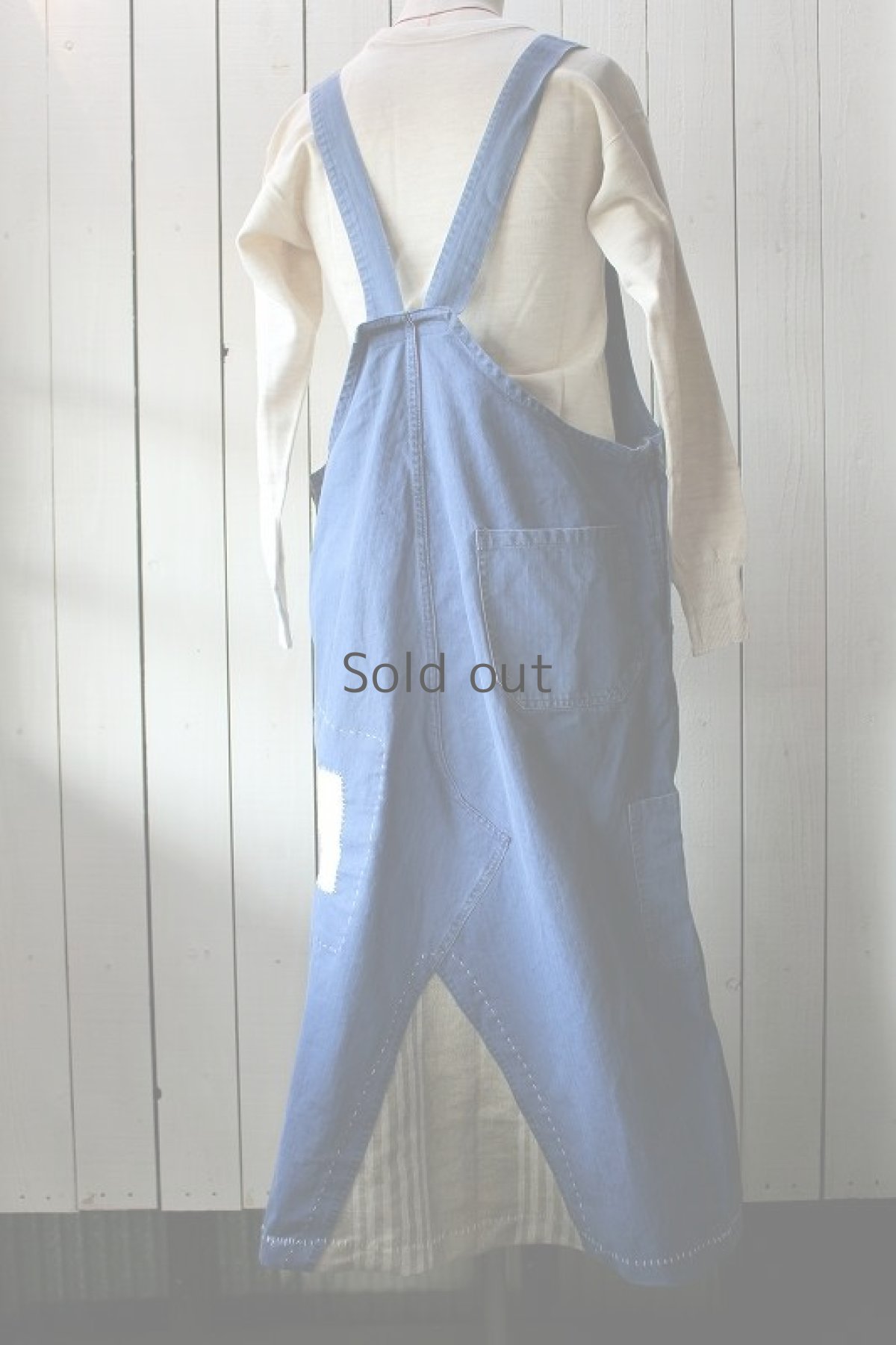 画像3: 【MITSUGU SASAKI】ビンテージ×リメイク　ジャンパースカート（リネンと刺し子） (3)