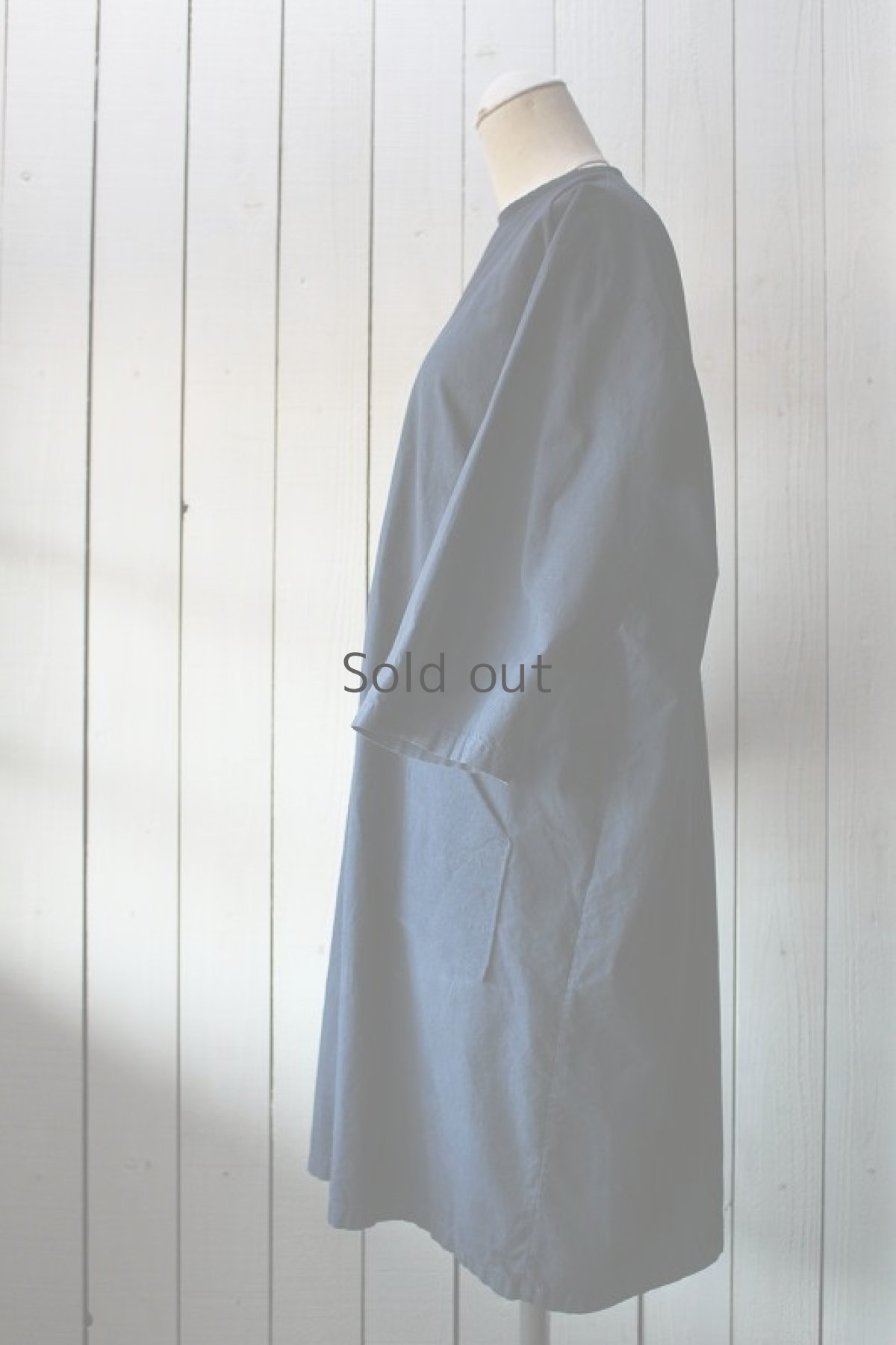 画像2: 【スイス】ビンテージコットン　スモックワンピース(青藍色) (2)