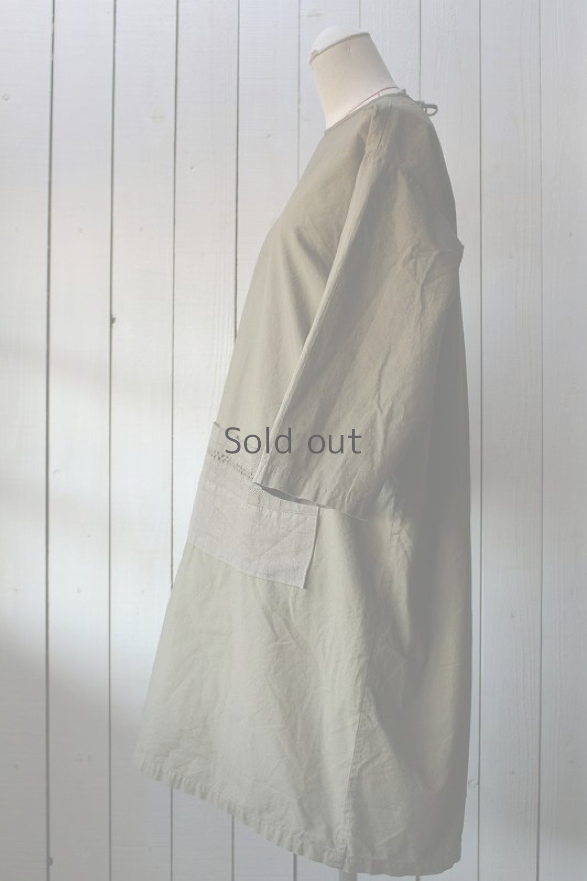 画像2: 【スイス】ビンテージコットン　スモックワンピース(桑茶色) (2)