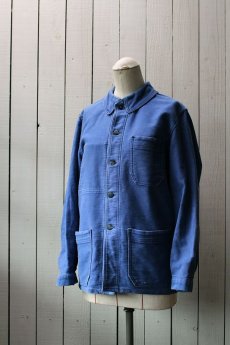 画像1: 【フランス】1960年代のブルーモースルキンワークジャケット（サイズ細め） (1)