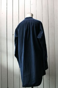 画像3: 【フランス】ビンテージコットン　ドレスロングシャツ（青藍色） (3)