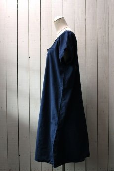 画像2: 【フランス】ビンテージコットン　フレンチスリーブドレス（青藍色） (2)