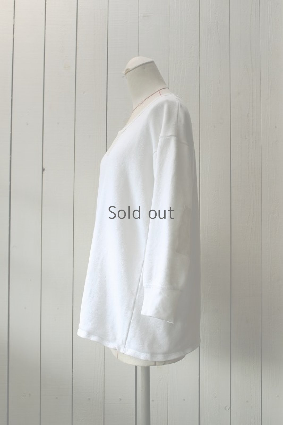 画像2: 【ササキチホ】ビンテージ×リメイク パッチワークスウェット(生成り) (2)