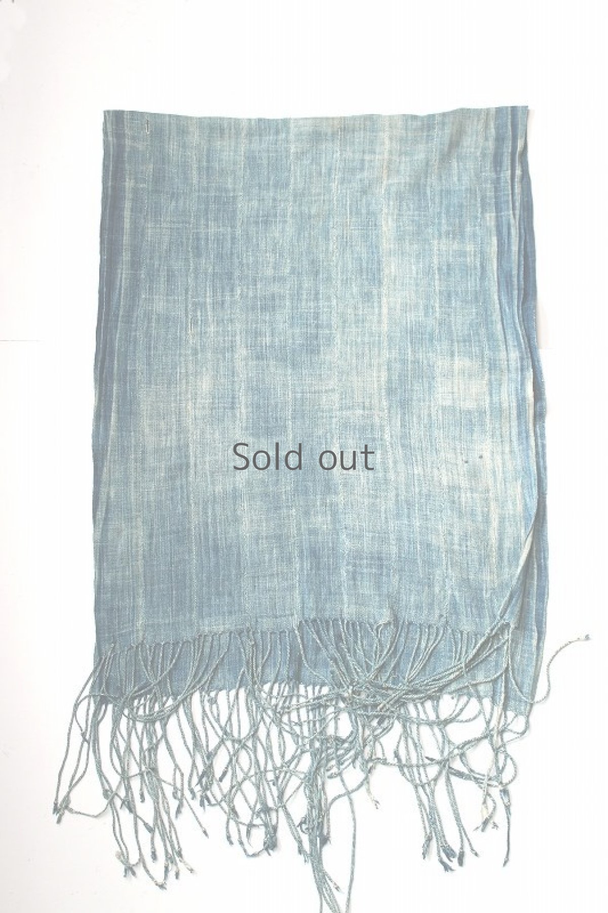 画像3: 【世界の古布】手織り藍染めの綿E（ストール） (3)