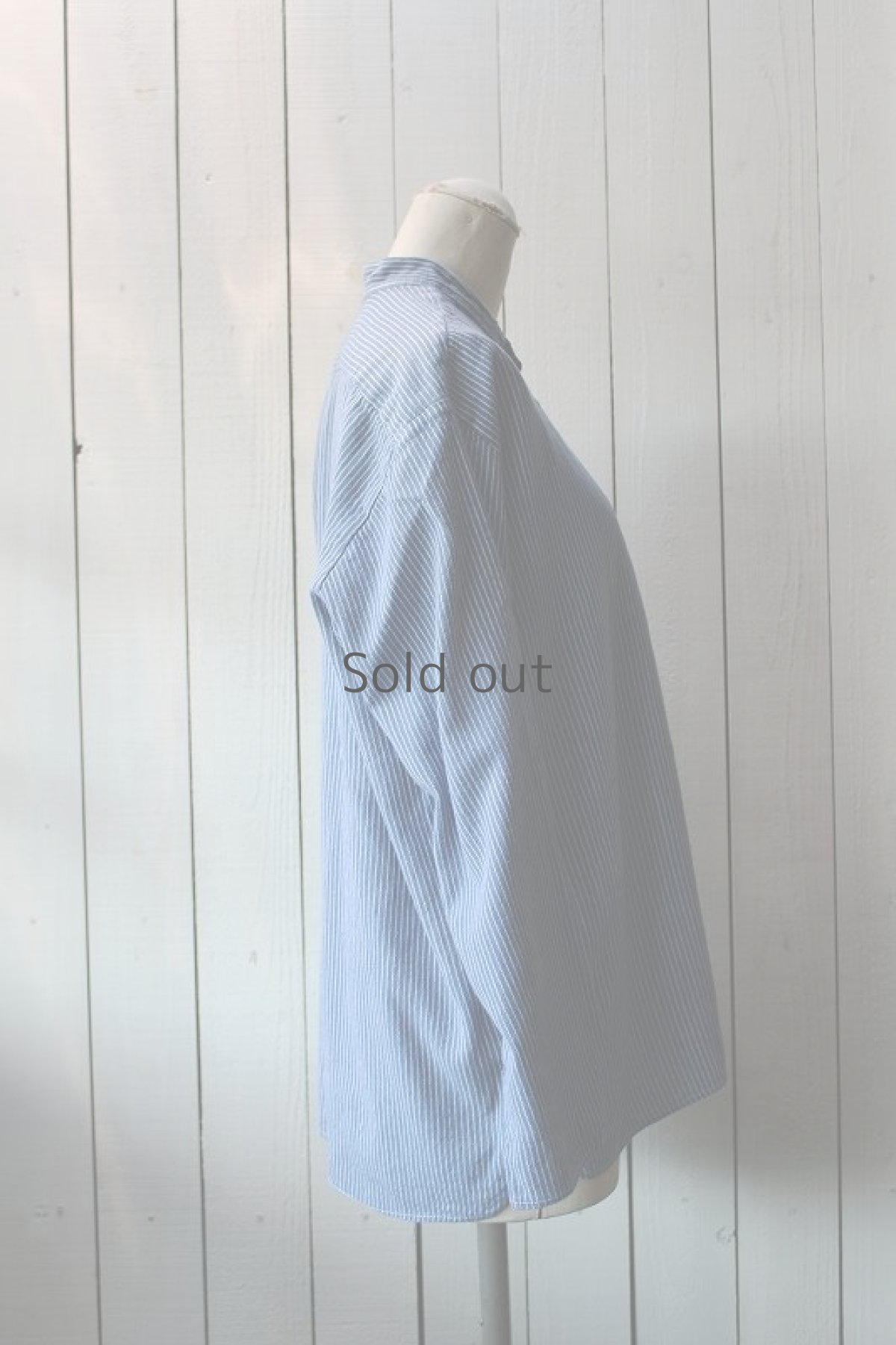 画像4: 【ギリシャ】ブルーストライプのプルオーバーシャツ (4)