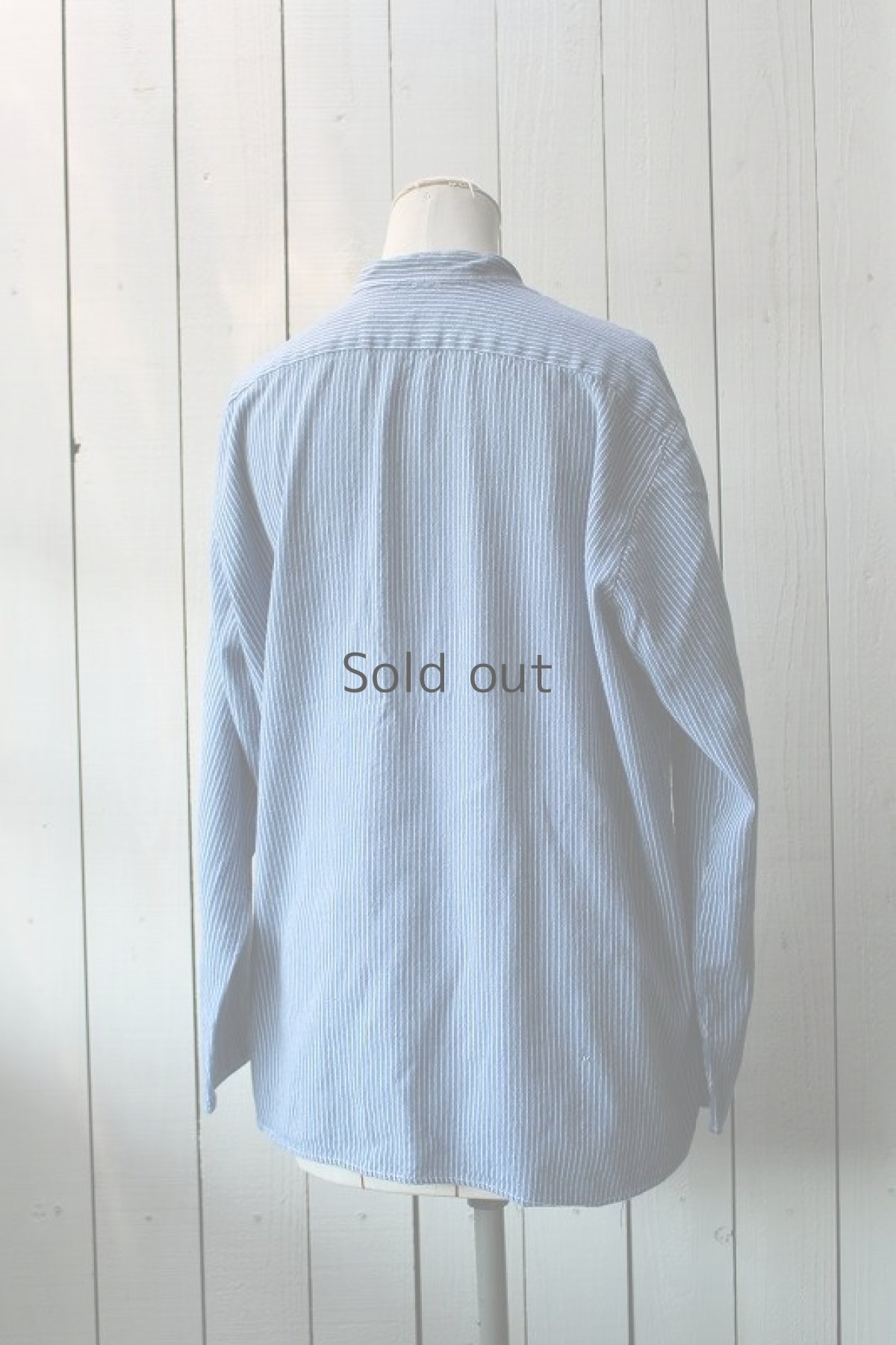 画像3: 【ギリシャ】ブルーストライプのプルオーバーシャツ (3)