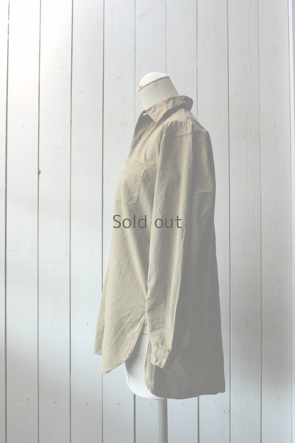 画像2: 【スウェーデン】プルオーバーコットンシャツ(桑茶色) (2)