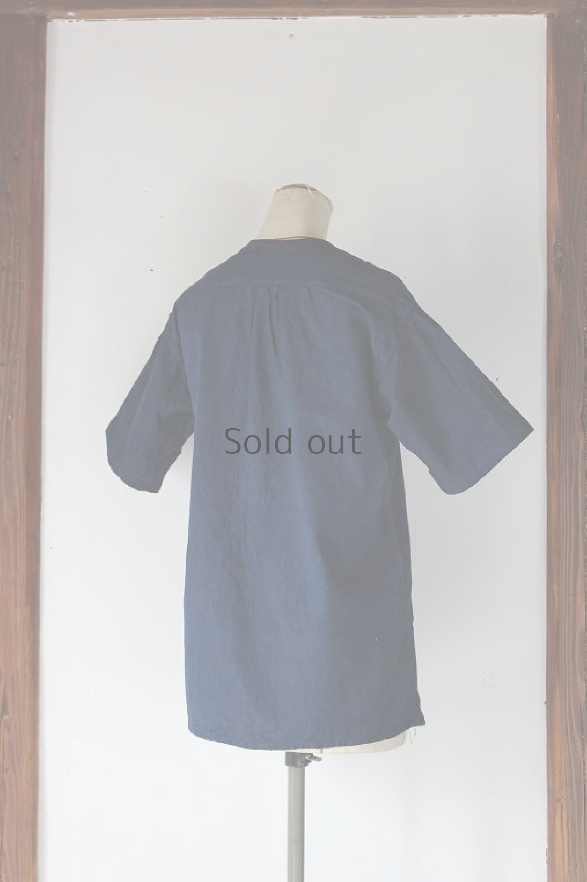 画像3: 【ブルガリア】ミリタリー　半袖コットンリネンシャツ（ネイビー） (3)