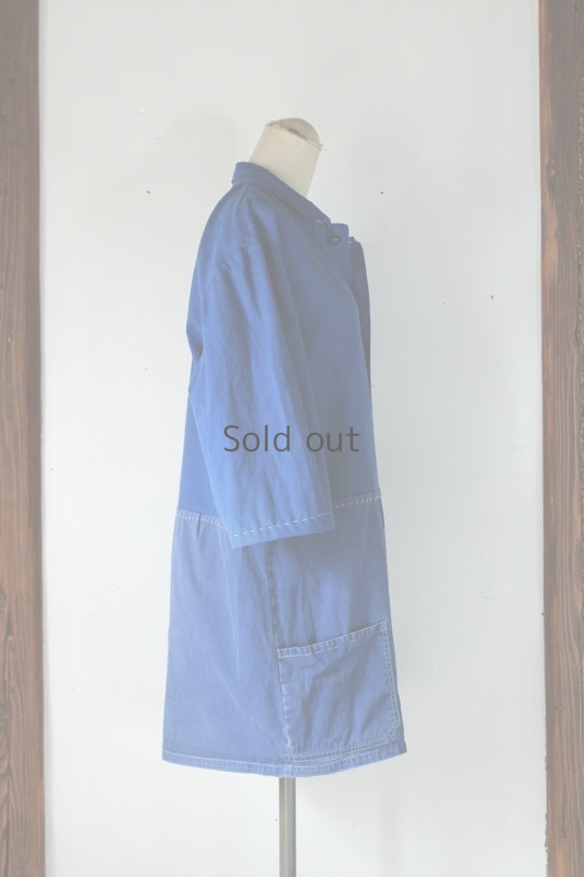 画像4: 【MITSUGU SASAKI】ビンテージ×リメイク ダブルワークコート(ブルー2トーン) (4)