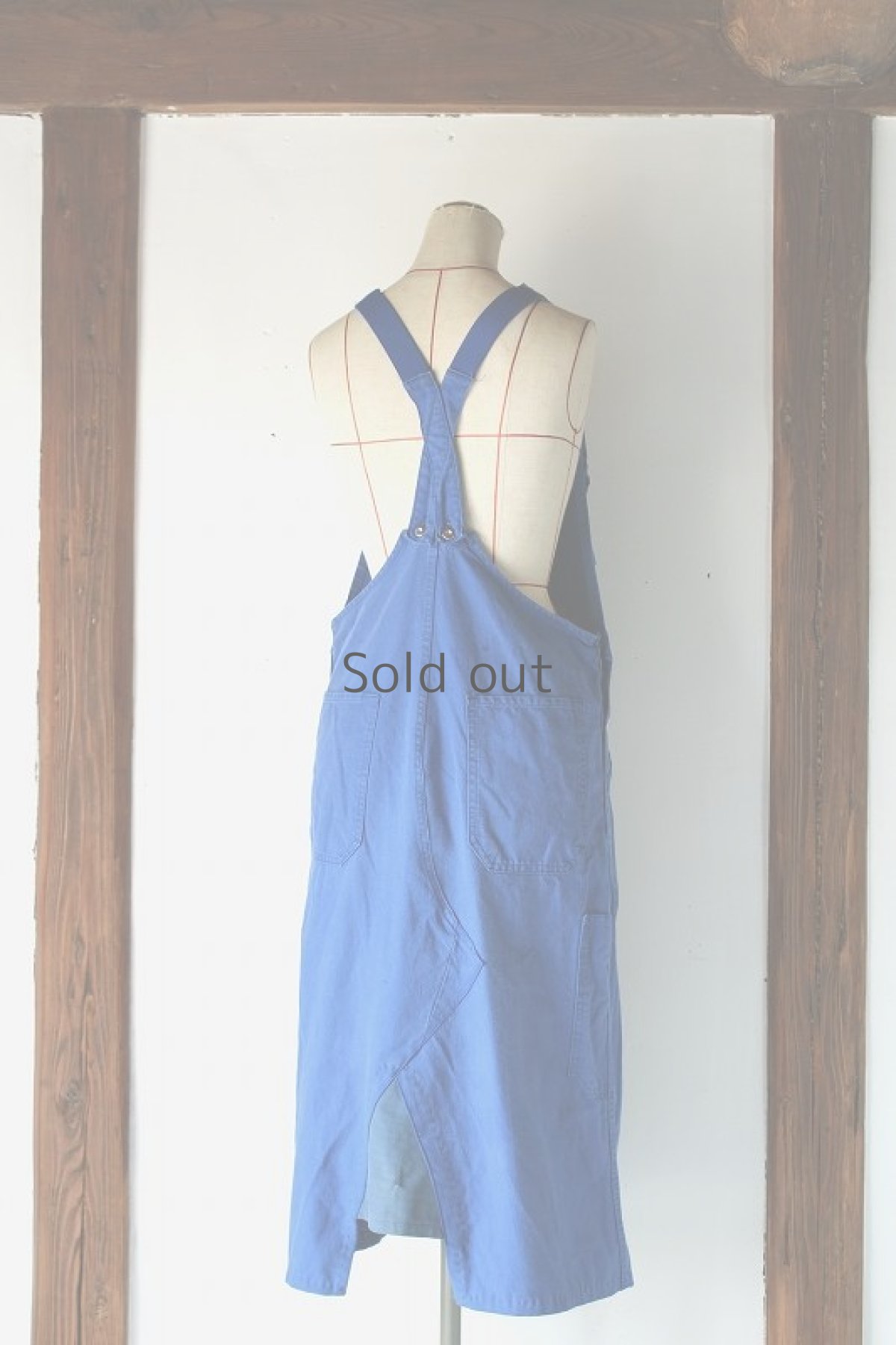 画像3: 【MITSUGU SASAKI】ビンテージ×リメイク　ジャンパースカート（ブルー） (3)