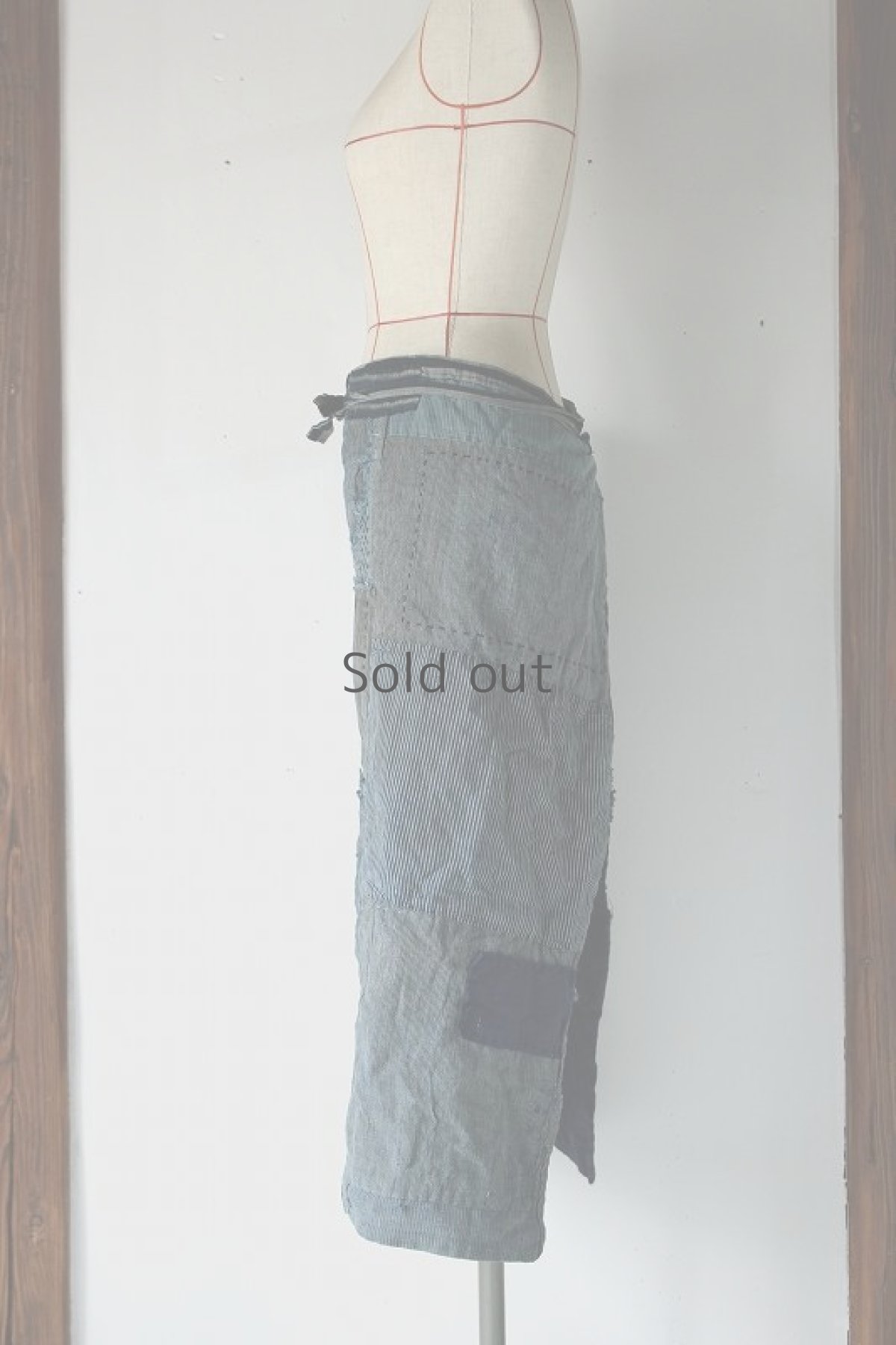 画像2: 【MITSUGU SASAKI】古布 ツギハギ バリスタエプロン (2)