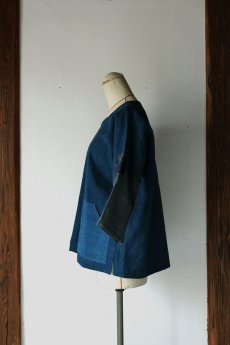 画像2: 【ササキチホ】古布　うわっぱり/七分袖（藍染め） (2)