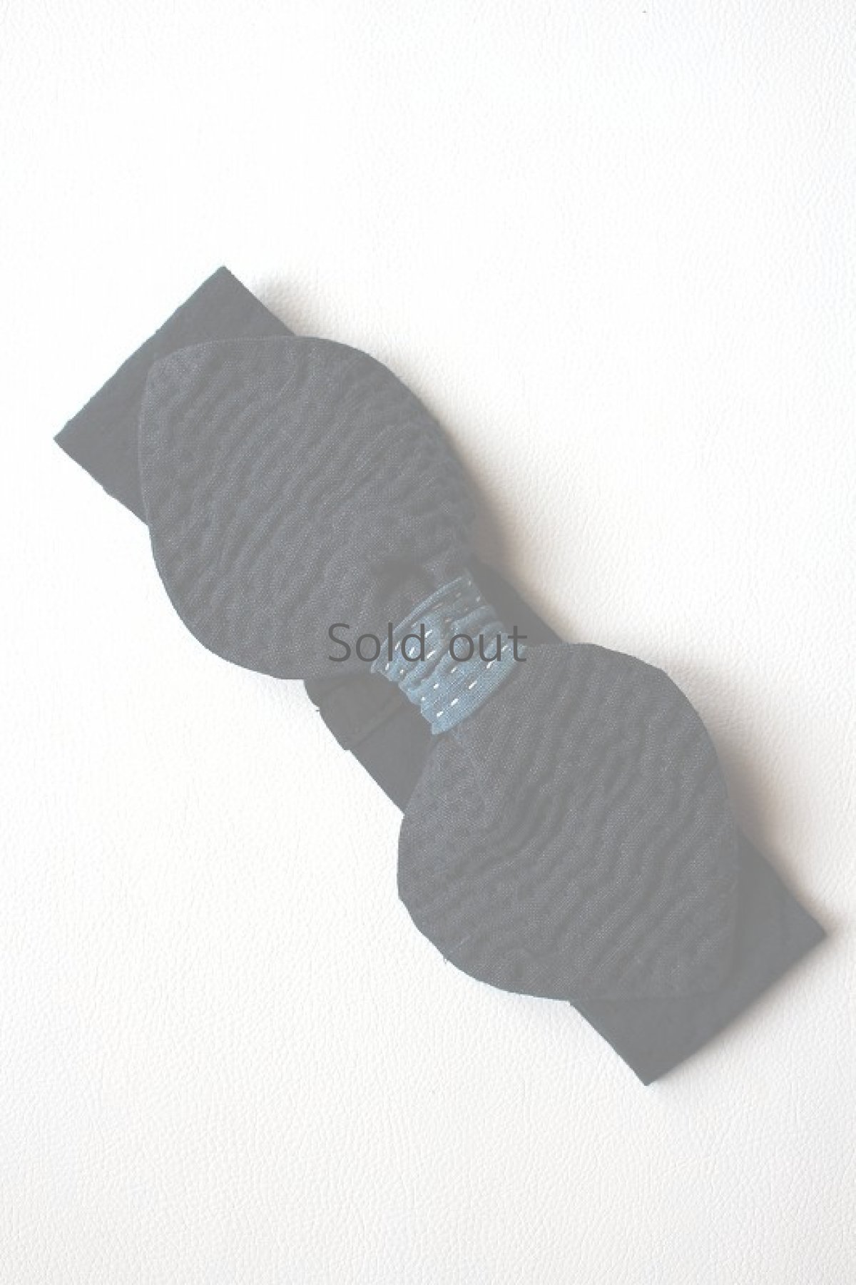 画像2: 【ササキチホ】アンティークリネン×染　刺し子のリボンヘアバン（青藍色） (2)