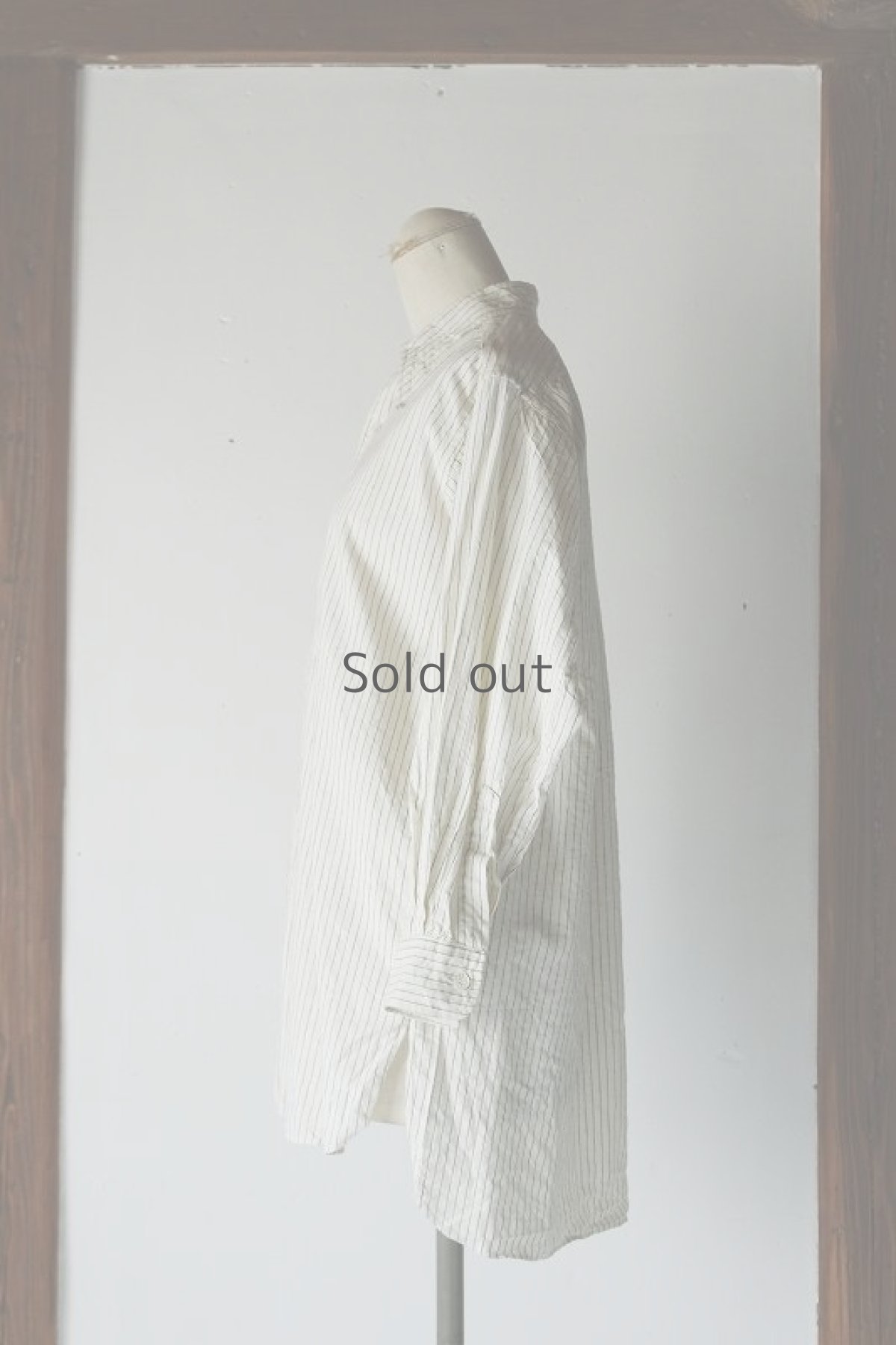 画像2: 【フランス】１９４０年代頃のコットンリネン　ストライプシャツ（プルオーバー） (2)