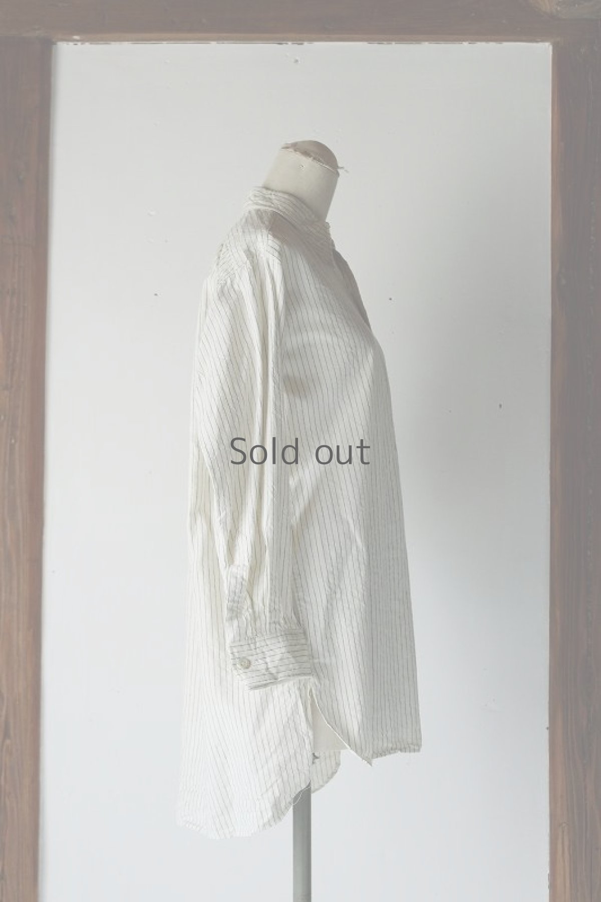 画像4: 【フランス】１９４０年代頃のコットンリネン　ストライプシャツ（プルオーバー） (4)