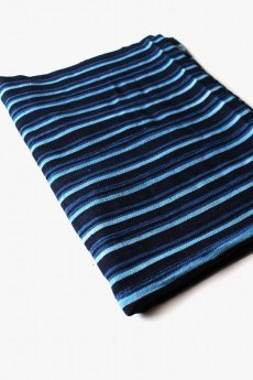 画像1: 【世界の古布】インディゴストライプの手織り綿Ａ (1)