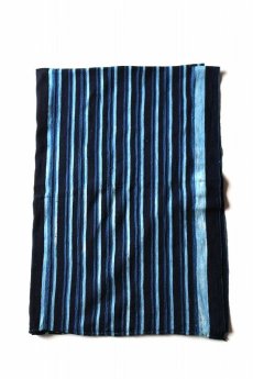 画像2: 【世界の古布】インディゴストライプの手織り綿Ａ (2)