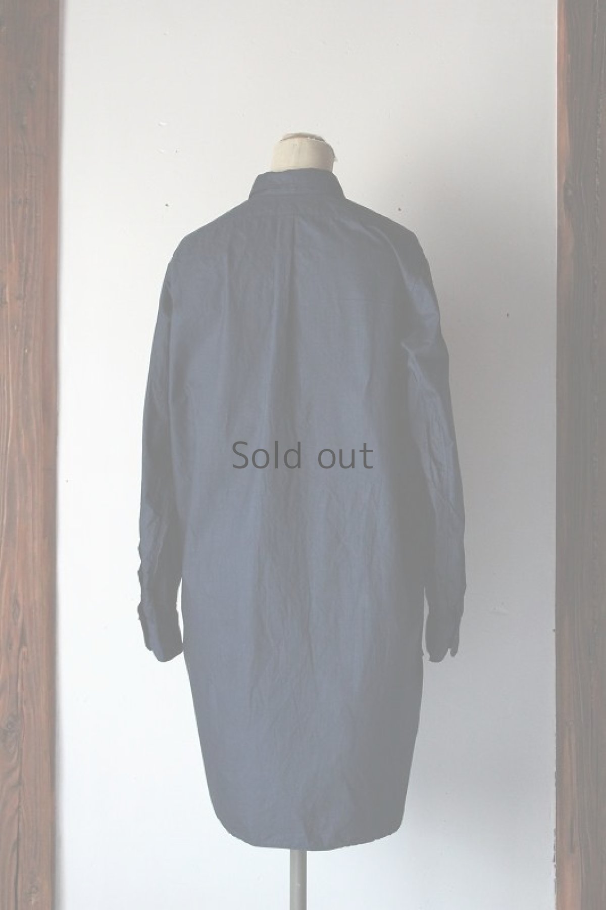 画像3: 【フランス】ビンテージ×染 コットンプルオーバーシャツ(青藍色) (3)