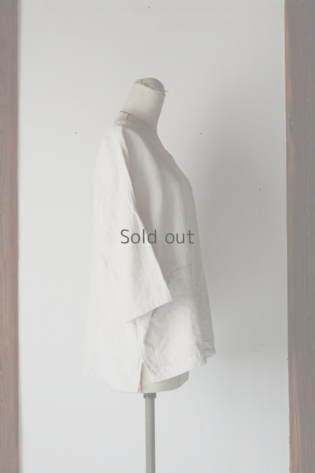 画像4: 【ササキチホ】アンティークリネン うわっぱり/七分袖(白) (4)