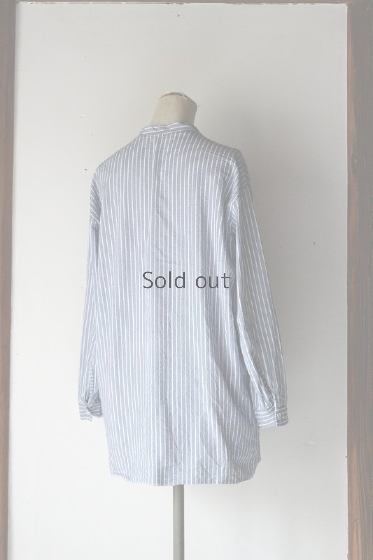 画像3: 【ササキチホ】ビンテージリメイク　シンプルなパッチワークストライプシャツ (3)