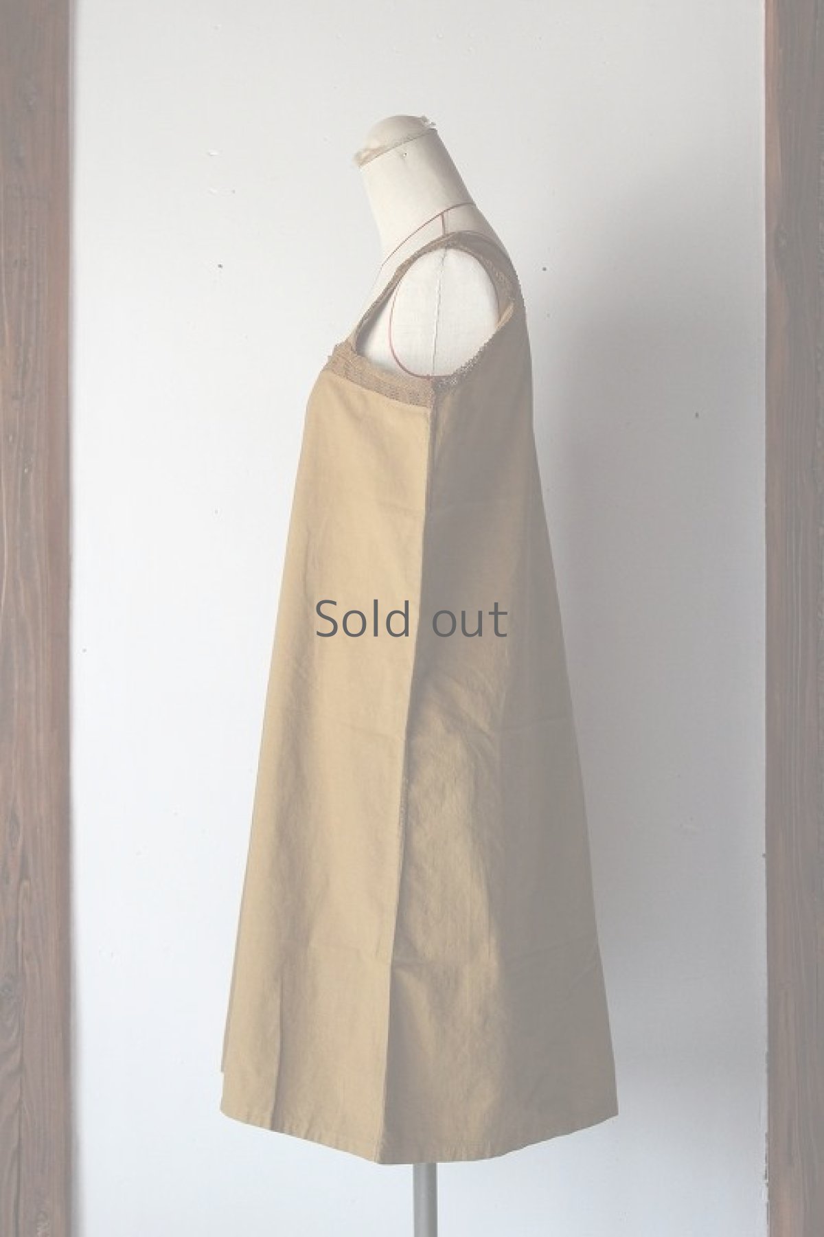 画像2: 【フランス】アンティークコットン×染　キャミソール（狐色） (2)