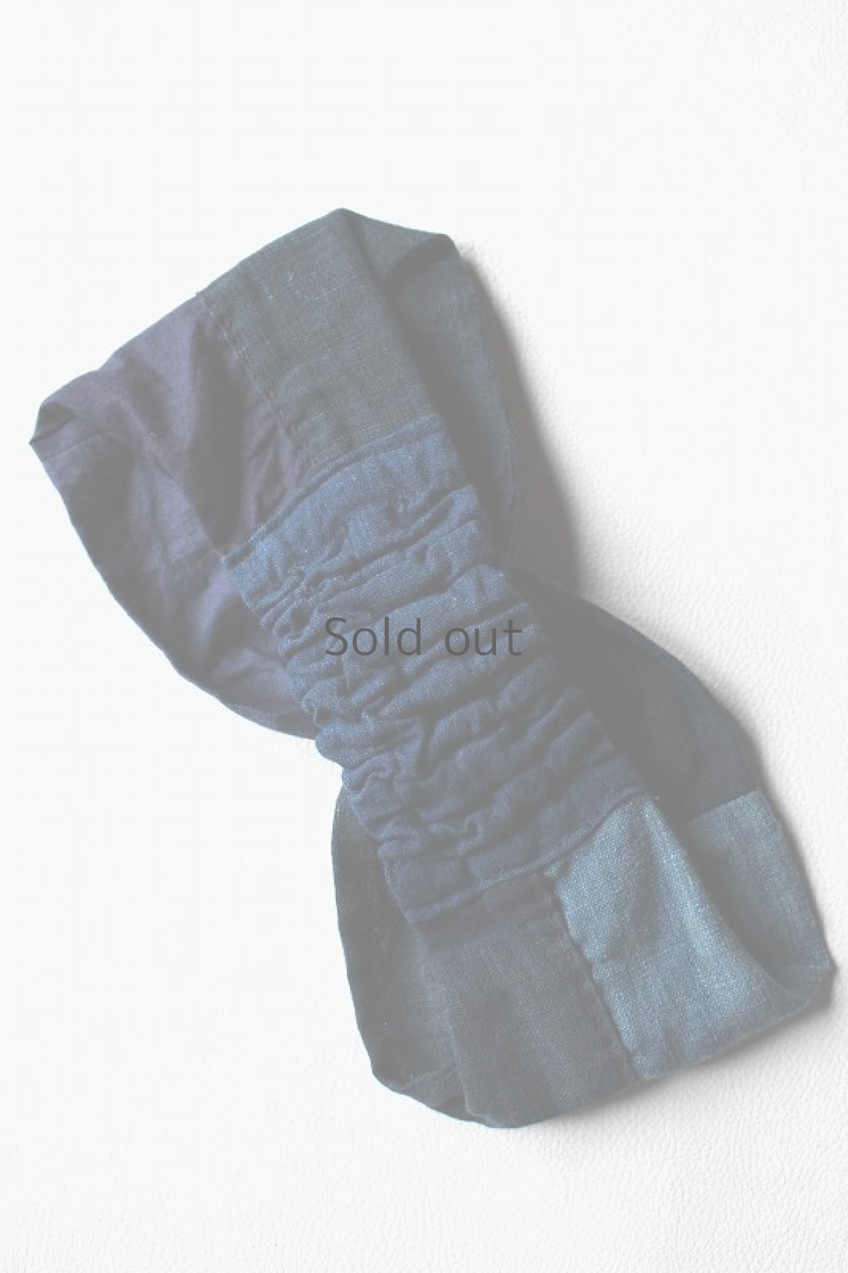 画像2: 【ササキチホ】古布　ターバン風ヘアバン（藍、刺し子4） PART-10 (2)