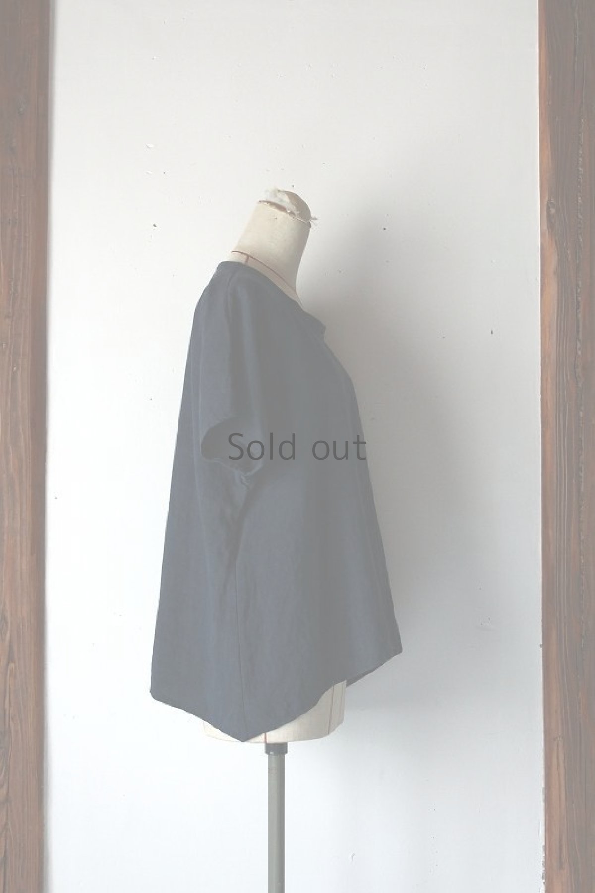 画像4: 【ササキチホ】アンティークリネン×染　うわっぱり/袖なし（青藍色） (4)