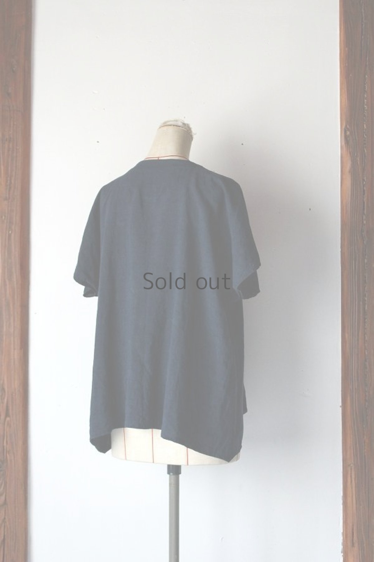 画像3: 【ササキチホ】アンティークリネン×染　うわっぱり/袖なし（青藍色） (3)