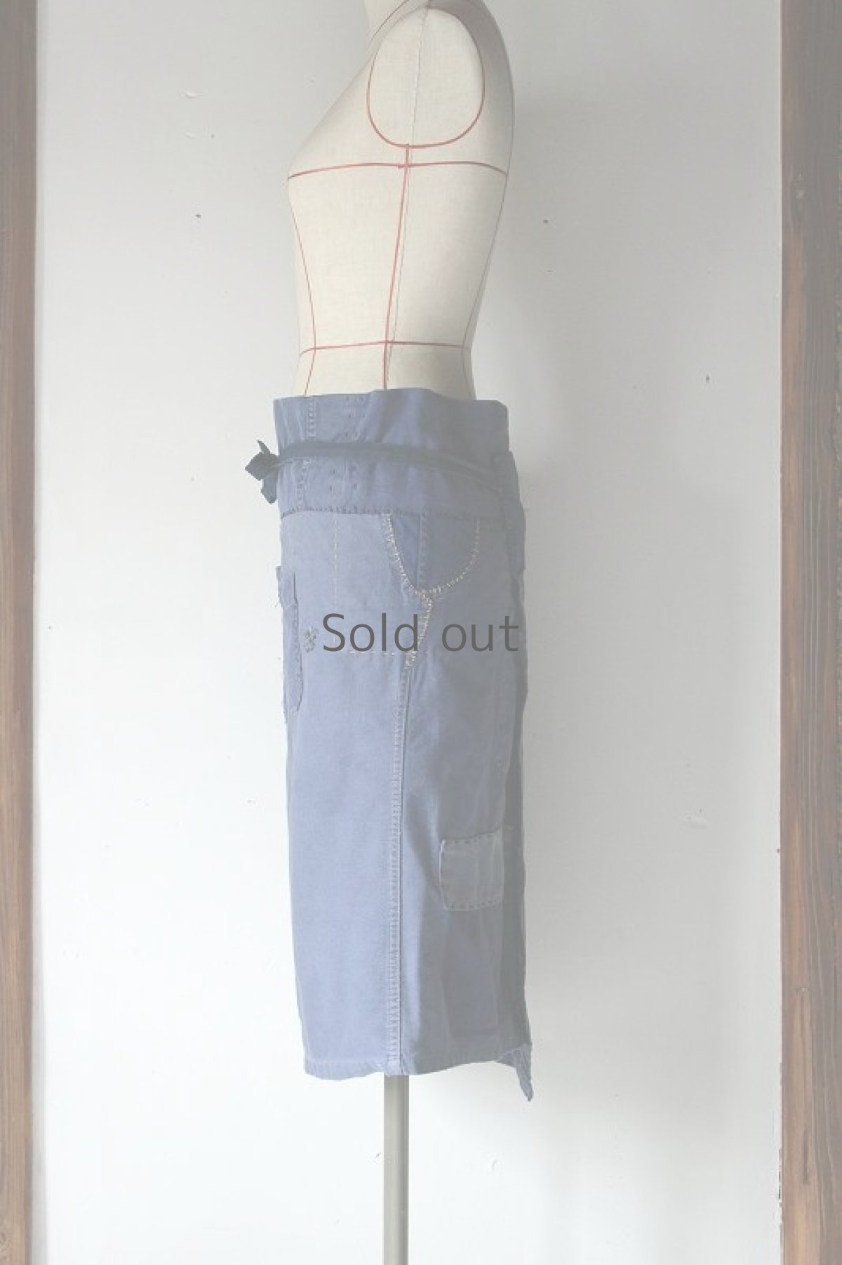 画像2: 【MITSUGU SASAKI】ビンテージリメイク　フレンチワーク　バリスタエプロン (2)