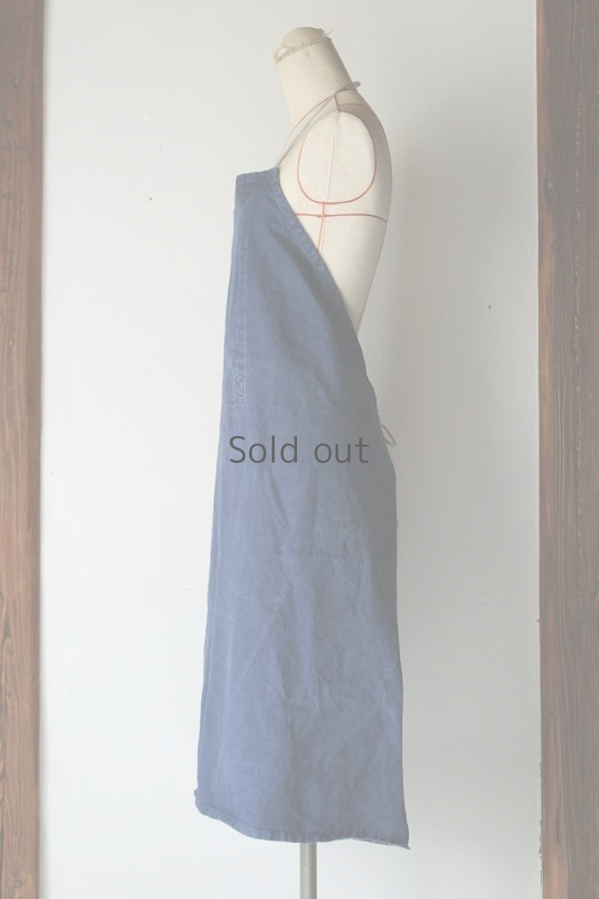 画像2: 【フランス】ネイビーコットン　ワークエプロン（内ポケット） (2)