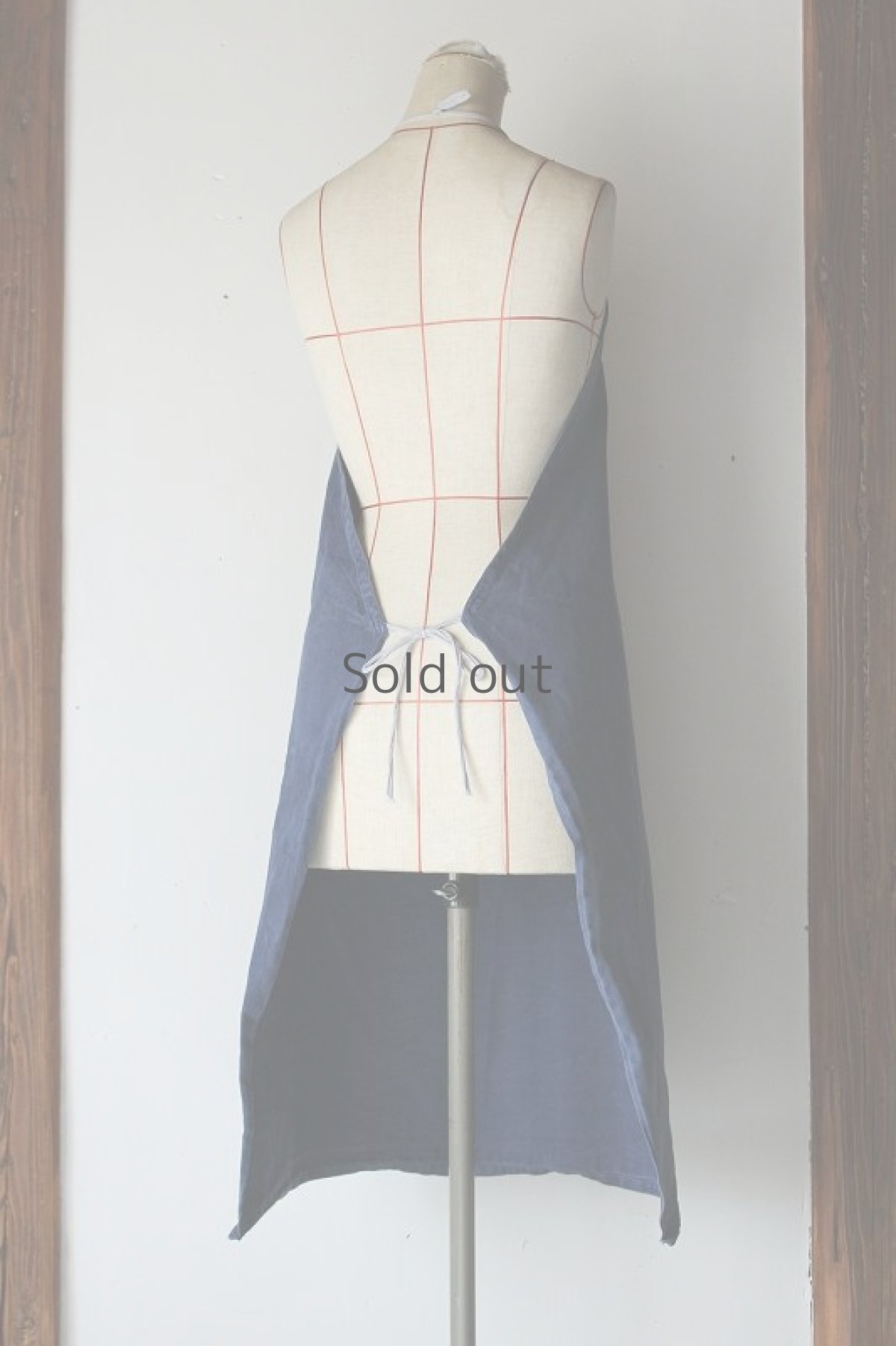 画像3: 【フランス】ネイビーコットン　ワークエプロン（内ポケット） (3)