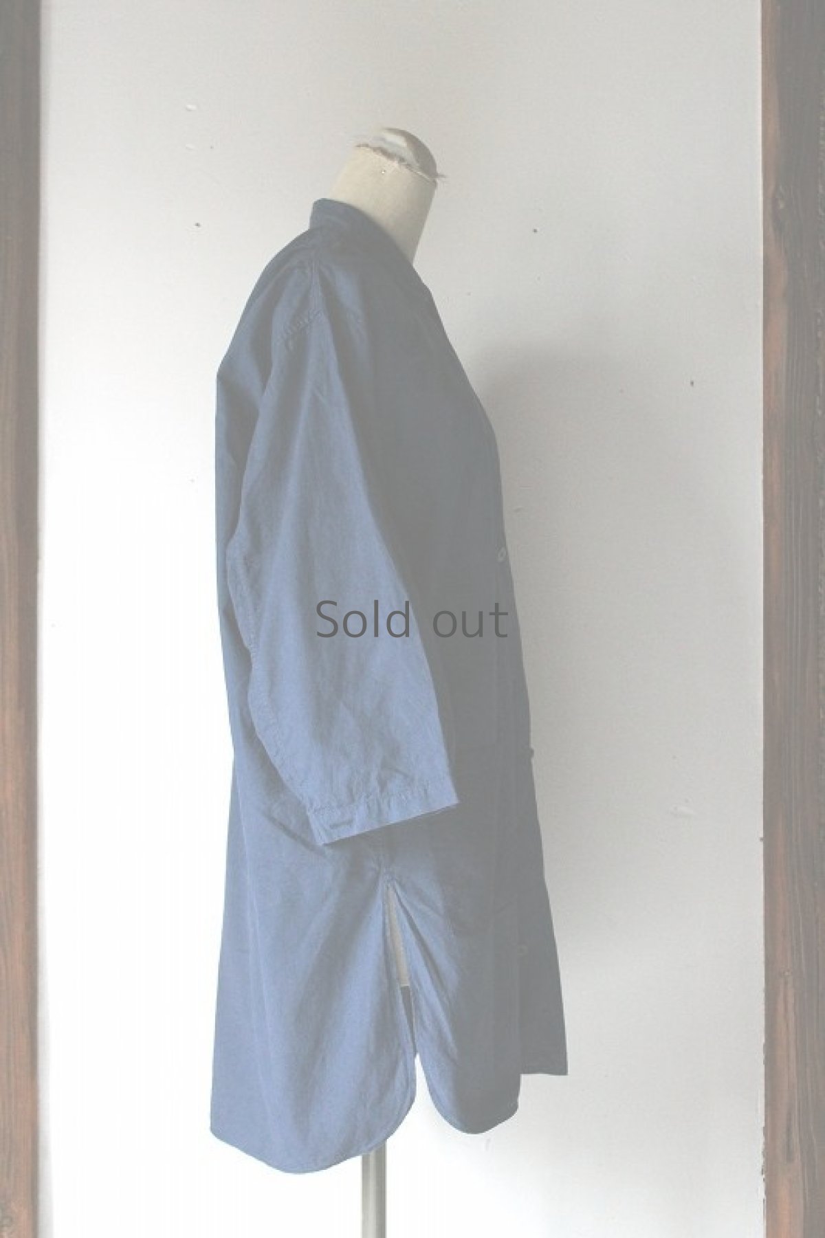 画像4: 【スウェーデン軍】ビンテージ×染　シャツコート（青藍色） (4)