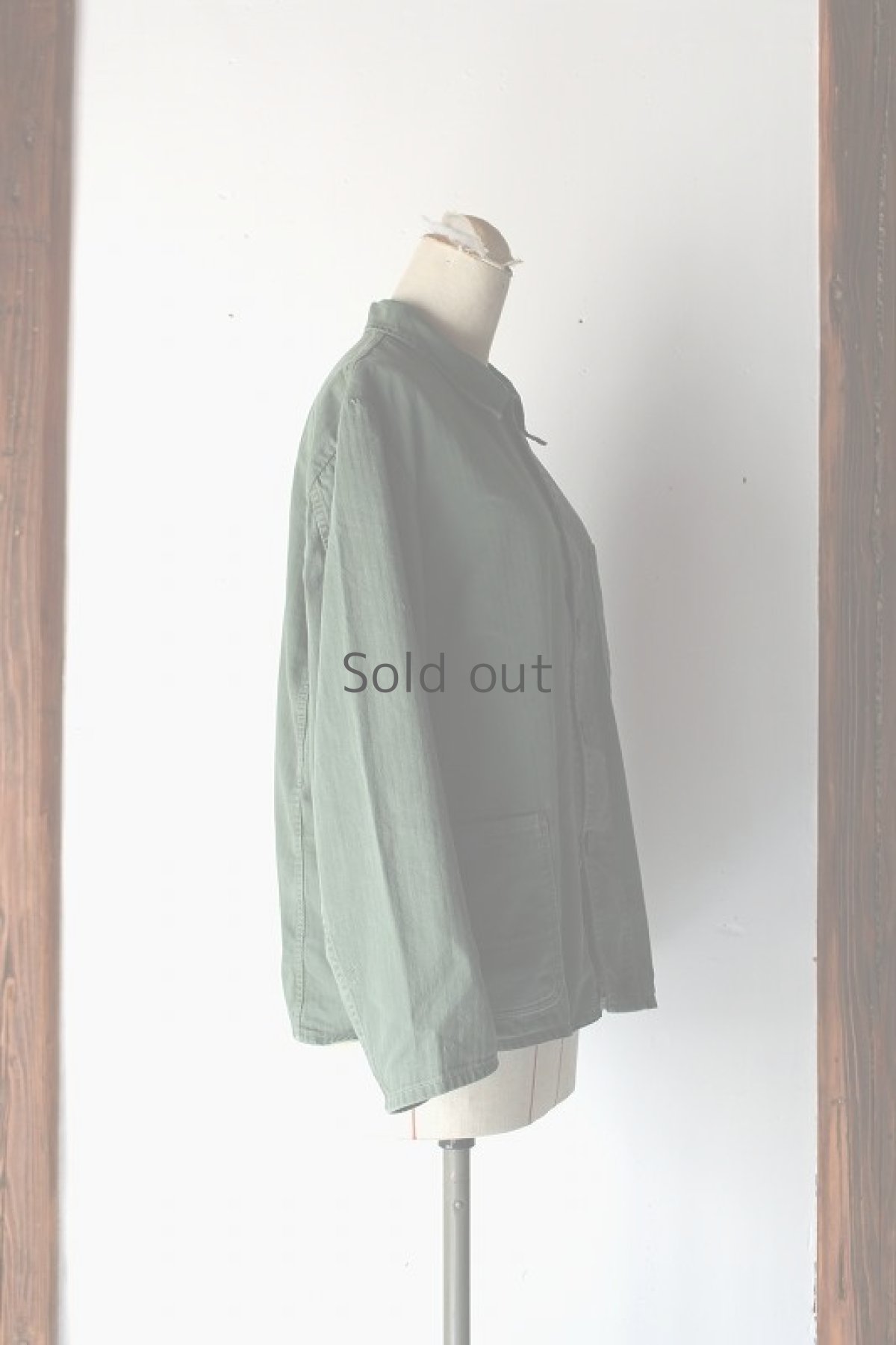 画像4: 【ドイツ】１９６０年代頃のオリーブコットン　ワークジャケット (4)