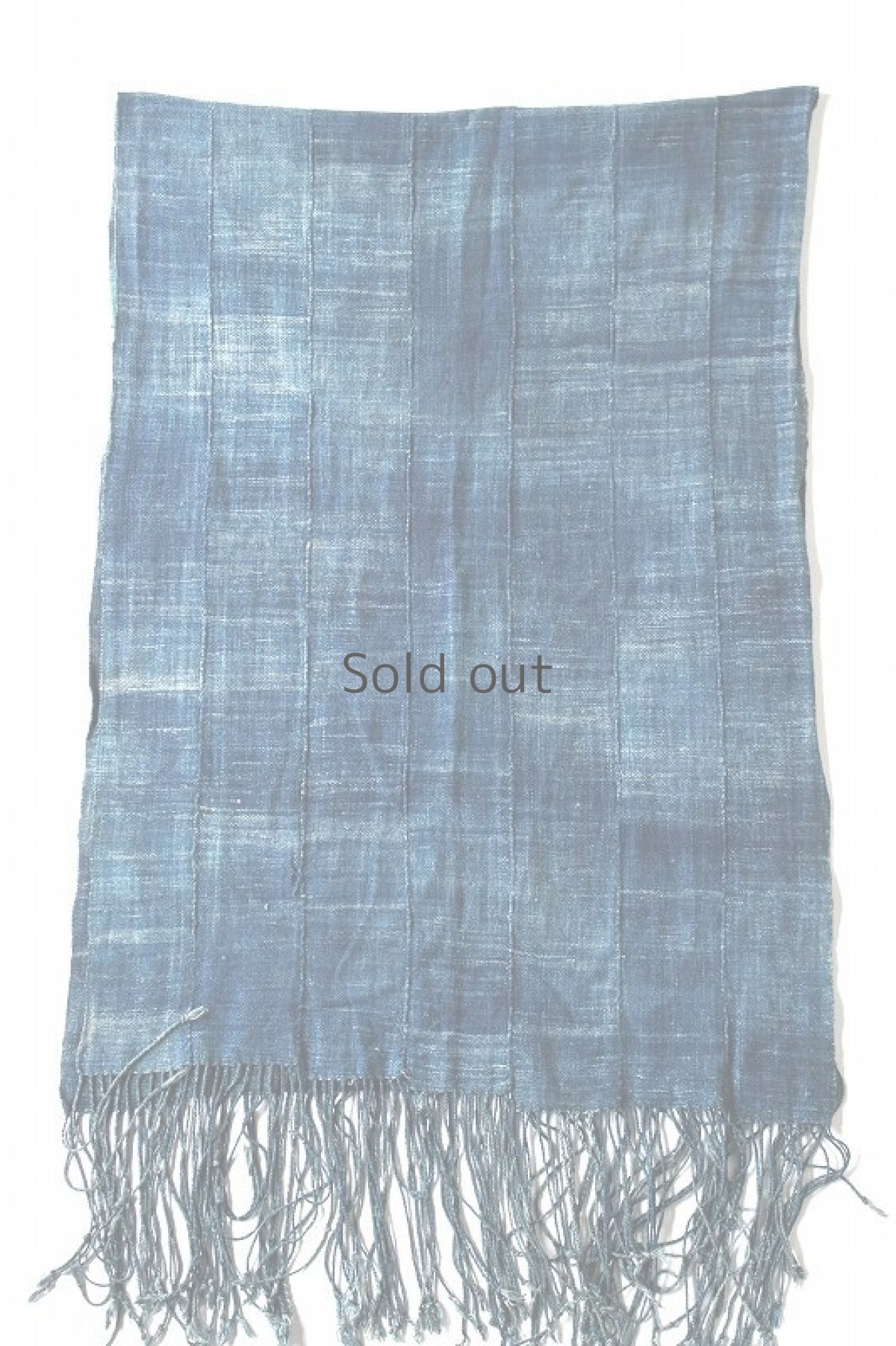 画像2: 【世界の古布】手織り藍染めの綿（ストール） (2)