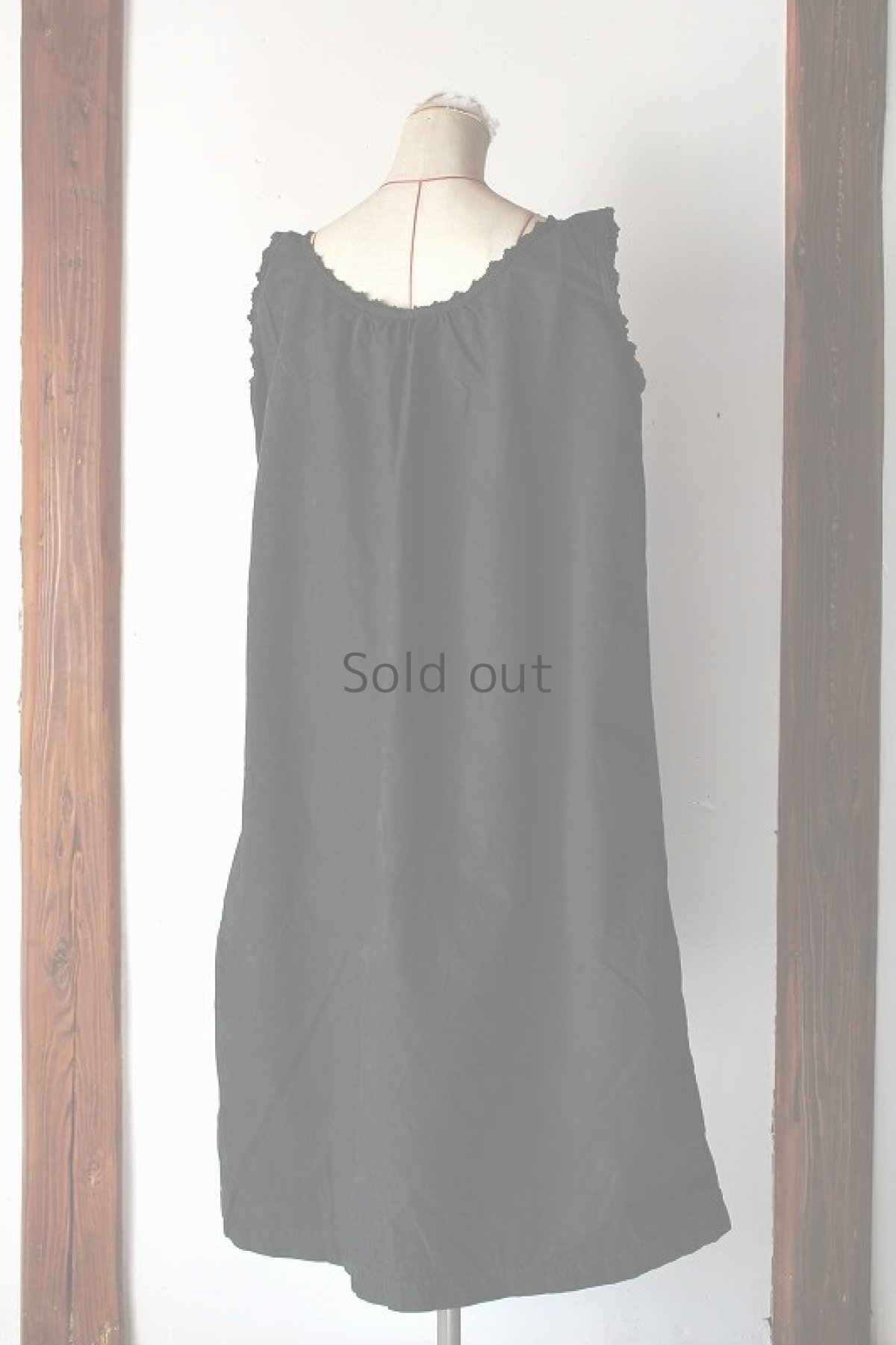 画像3: 【フランス】アンティークコットン×染　ＮＳワンピース（黒色）イニシャルＭＧ (3)