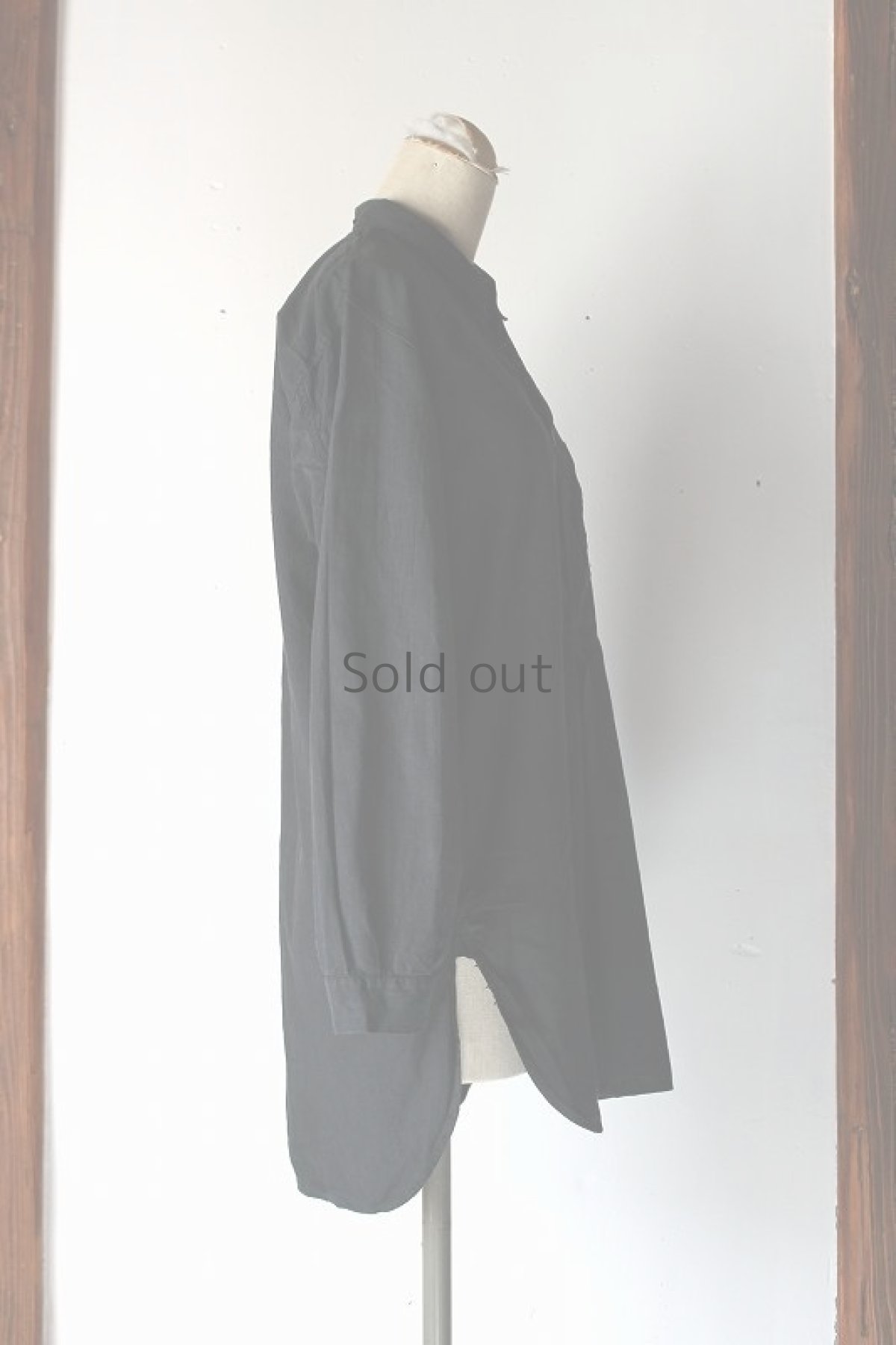 画像4: 【スウェーデン】ビンテージ×染　プルオーバーコットンシャツ（黒色） (4)