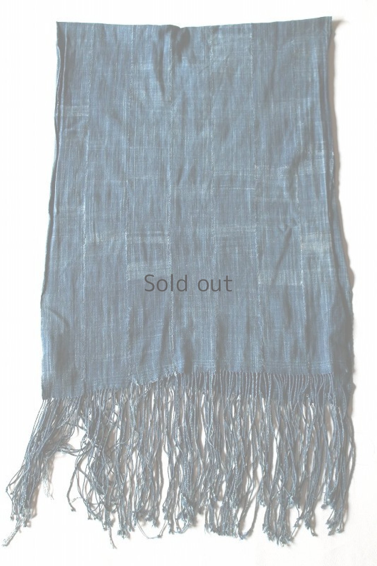 画像2: 【世界の古布】手織り藍染めの綿（ストール） (2)